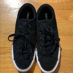 Converse black suede sneakers - gently used